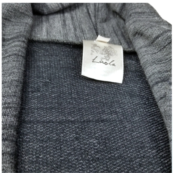 Lirola Grey Cowl Neck Sweater w/ Built in Scarf Sash Belt Sz Small - Picture 4 of 8